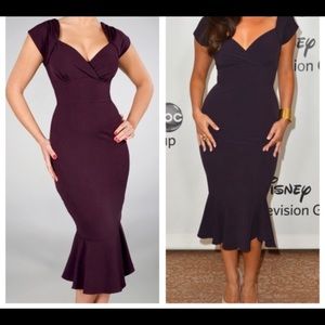 Stop Staring Lula Eggplant Pencil Dress